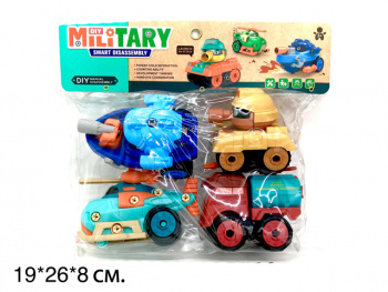 Машина констр. арт. JD1899-19A Военная техника Набор 4 шт. в пак._/48 шт./