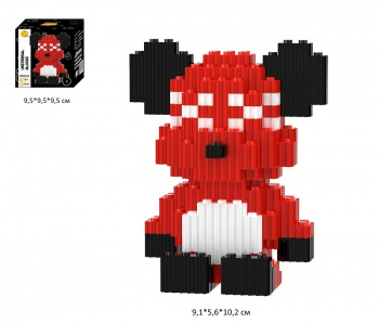 Конструктор арт. PT6121-802-805 Микро Медведь красный 598 дет. в кор.