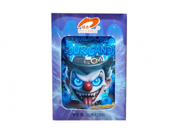 Конфета арт. 102194 "Клоун" кислая вкус черника в пак. 20 шт. в кор.*