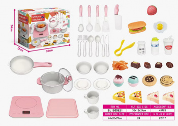 Набор посуды арт. 501-2P С продуктами, свет, звук, в кор.=