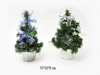 Елка арт. 124-60125 С игрушками 30 см в ассортимене в пак.