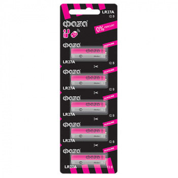 кв_Батарейка ФАZА Alkaline LR27А 12В BL5 (60/1000) [LR27A-B5]