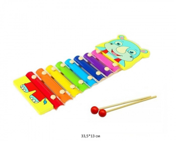 Деревянная игрушка арт. 5588-48-2 Металлофон Носорог 8 тонов в кор.)