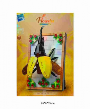 Конструктор арт. 112-7 Картина "Жук в цветах" 425 дет. в кор.~ Конструктор арт. 112-7 Картина "Жук в цветах" 425 дет. в кор.~