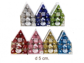 Шары арт. WL5012F-2 Набор 12 шт. d-5 см в кор. дом цвета микс Шары арт. WL5012F-2 Набор 12 шт. d-5 см в кор. дом цвета микс