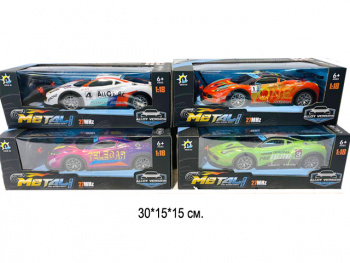 Машина на р/у арт. CQ-805 Спортивная цвета микс, метал. корпус в кор.•