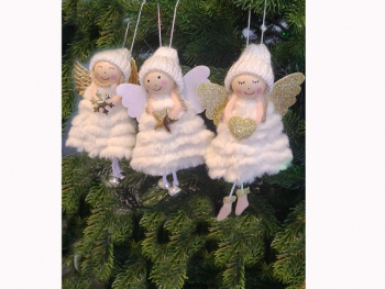 Игрушка-подвеска арт. 25DH7-502 Девочка-ангел цвета микс Набор 6 шт. в пак.