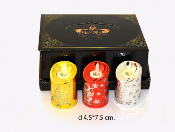 Свеча Новогодняя арт. 056-A-601 "Огонек" свет. 7 см (12 шт.) в кор.