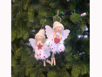 Игрушка-подвеска арт. 25DH11-502 Девочка-ангел цвета микс Набор 6 шт. в пак.