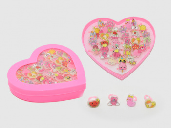 Набор украшений арт. 214755 Кольца ассорти цвета микс набор 36 шт. в сердце=