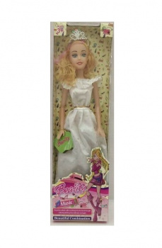 Кукла арт. 1818-38 В белом вечернем платье в кор. 60,5*17,5*7,5