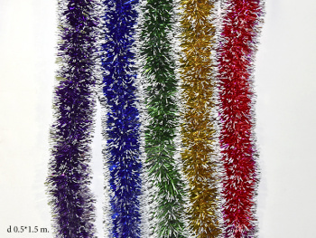 Мишура арт. М4/4#007 Цветная с белыми кончиками d5х1,5 м Мишура арт. М4/4#007 Цветная с белыми кончиками d5х1,5 м