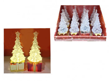 Фонарь Новогодний арт. 690846-502 "Елка" прозр. цвета микс свет (12 шт.) шоубокс