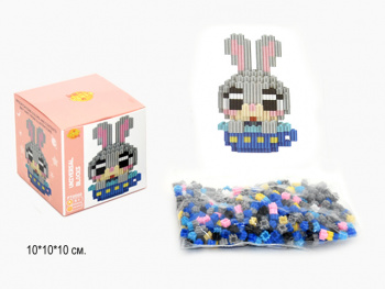 Конструктор арт. 6066-2-805 Микро Зайка серый 581 дет. в кор.