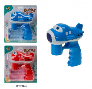 Пистолет арт. MY197Y-2 Самолет цвета микс и пузыри мыльные на листе•