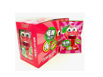 Конфета арт. 950185/950178-3 Кислая "Персик" 24 г 20 шт. в розовой кор.,;