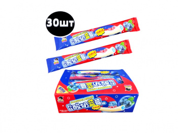 Конфета арт. 108834/108780 Трубочка-тянучка с начинкой "Черника" 13 г 30 шт. в кор./;