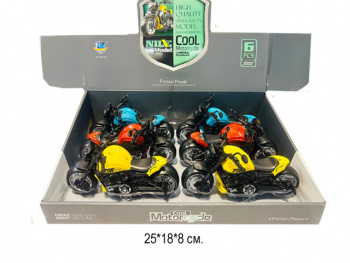 Мотоцикл инерц. арт. 706-54 Цвета микс (6 шт.) шоубокс• Мотоцикл инерц. арт. 706-54 Цвета микс (6 шт.) шоубокс•