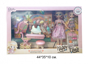 Кукла арт. 2027-12 С ребенком и аксессуарами в кор.•/18 шт./