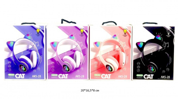 Наушники арт. AKS-28 Беспроводные "Кошачьи ушки" цвета микс в кор._/