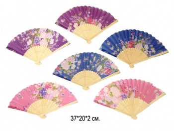 Веер арт. 2025-101 Цветы в светлой гарде цвета микс= Веер арт. 2025-101 Цветы в светлой гарде цвета микс=