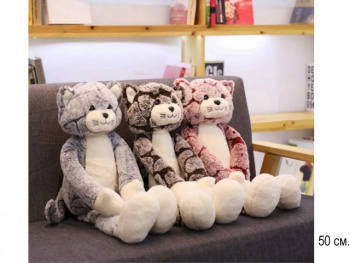 им Кот арт. 002-811 Длинные лапки 50 см 3 цвета в пак.