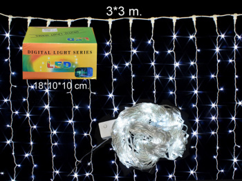 Гирлянда электр. арт. 15501-2 "Водопад" белая 3х3 м в кор. Гирлянда электр. арт. 15501-2 "Водопад" белая 3х3 м в кор.