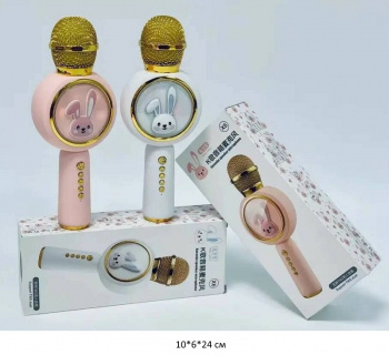 Микрофон музыкальный арт. X6 "Зайка" блютуз цвета микс в кор.