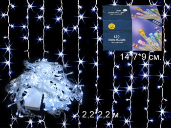 Гирлянда электр. арт. 2233-22-501 Штора, белый свет, 2х2 м в кор. Гирлянда электр. арт. 2233-22-501 Штора, белый свет, 2х2 м в кор.