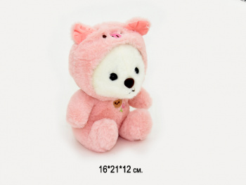 им Медведь арт. 240401-19-3 Белый в костюме свинки 21 см в пак.) им Медведь арт. 240401-19-3 Белый в костюме свинки 21 см в пак.)