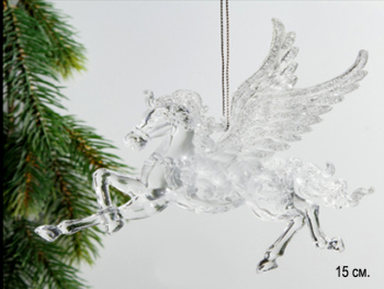 Игрушка-подвеска арт. LC20-021/1106-601 "Пегас" прозрачный 15 см в пак.