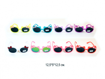 Очки солнцезащ. арт. 2013-1 Детские круглые c бантиками цвета микс в пак. (24 шт.)