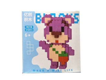 Конструктор арт. YC19 Микро Медведь розовый 476 дет. в кор.= Конструктор арт. YC19 Микро Медведь розовый 476 дет. в кор.=