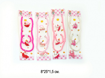 Набор украшений арт. 709025 Единорог в ассортименте Бусы, браслет, кольцо Цвета микс в пак. (12 шт.)