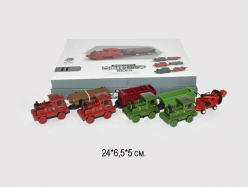 Поезд инерц. арт. 8841 С вагоном в ассортименте (8 шт.) в кор.=