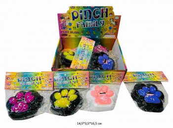 Антистресс арт. A002 Лапка мальтоза черная цвета микс (8 шт.) шоубокс•