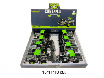 Строительная техника арт. JKL-829 В ассортименте, пластик  (8 шт.) шоубокс•