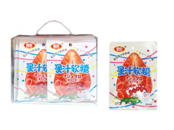 Конфета арт. 081405-3 Жевательные бобы "Клубника" 35 г 20 шт. в прозрачной кор.'