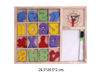 Деревянная игрушка арт. 92-70 Считалочка цифры с часами в кор._/100 шт./