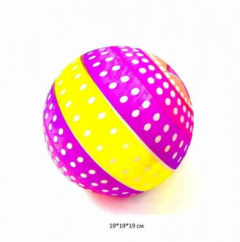 Мяч резин. арт. 25177-16 Полосатый в горошек в пак._