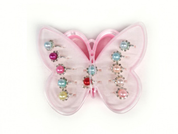 Набор украшений арт. 666-1 "Бабочка" кольца жемчуг набор в кор.=