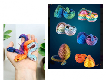 Фигурка 3Д арт. 82111-209/A014 Змея подвижная в яйце•